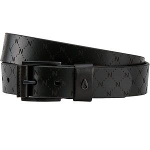 STEAL! NEW $45 Nixon Americana Leather Belt - Black Nixon Logo Mono - Small